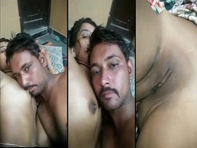 Indian girl and her partner share a passionate kiss