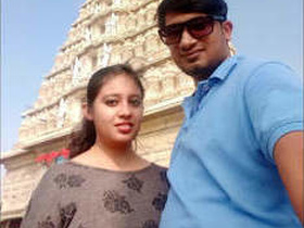 A seductive woman strips and pleasures herself for her boyfriend