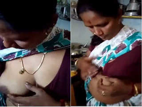 Tamil bhabhi's boobs get recorded by husband in porn video
