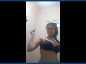 Curvy girl with big boobs in the bathroom