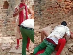 Desi lover caught in action outdoors