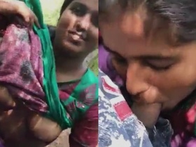 Desi couple enjoys outdoor sex in public