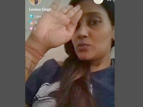 Lovina Singh's big breasts and pussy on display in live performance