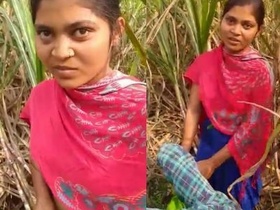 Desi lover gets caught in the act outdoors