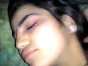 Teen beauty giving a blowjob and getting fucked