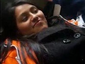 College girl gets naughty in sex car with bhabi