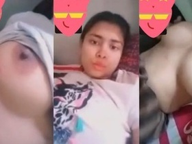 Desi girl flaunts her big boobs on camera for her lover