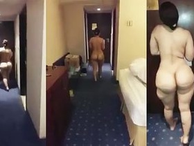 Big-ass Indian amateur gets naughty in hotel hallway