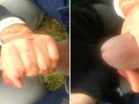 Pakistani amateur couple enjoys a handjob from a XXX girl