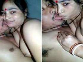 Indian guy receives oral sex from man with large breasts in homemade video