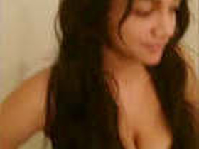 Indian NRI girl gets her first experience with a big black cock in the bathroom