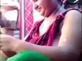 Bangladeshi wife with big boobs takes a bath for her husband