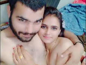 Cute Indian couple in love in a romantic setting