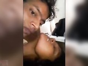 Amateur couple indulges in passionate lovemaking in hotel room