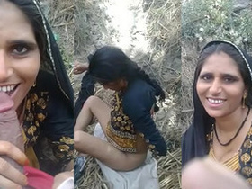 Desi bhabi gives outdoor blowjob to her devar's dick