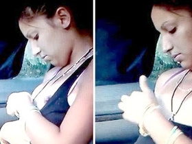 Desi girl gives a blowjob in the car