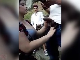 College girls enjoy a threesome with a busty hottie