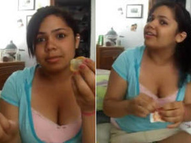 Indian girl plays with condom in sensual video