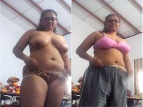 Busty Lankan Tamil bhabhi flaunts her big boobs and pussy