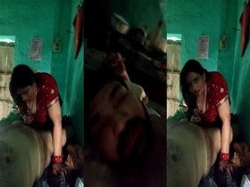 Passionate lovers engage in home sex with blowjob