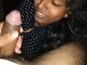 Watch a cute Indian girl give her boyfriend a hot blowjob in this video clip