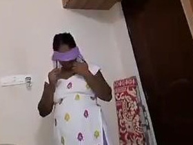 Indian aunty gives a hot blowjob
