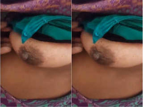 Tamil wife's exclusive video of boob pressing