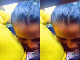 Desi amateur gives a blowjob in a car in exclusive video