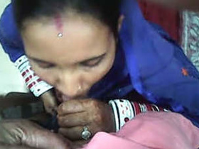 Married couple's first night of passion with a blowjob