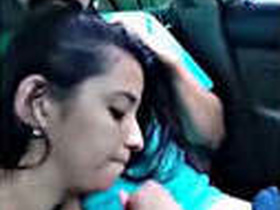 Desi girlfriend gives a blowjob in the car, leaving her partner speechless