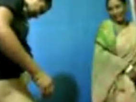 Friends share a passionate sex session in saree