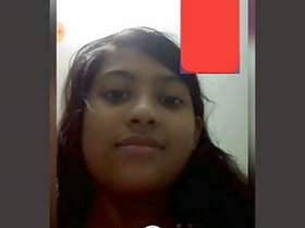 A pretty Desi girl flaunts her breasts on video call