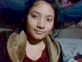 Desi wife enjoys selfie session in the village
