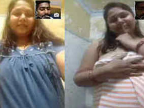Indian desi x's chubby minx teases boyfriend with nipples in video chat