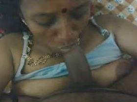Indian country wife gives a blowjob in the village