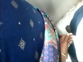 Desi aunty gives a handjob in public