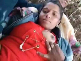 A village girl gets wild in the open air