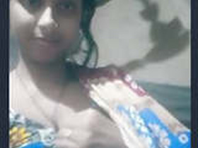 Boudi from a village flaunts her boobs and pussy