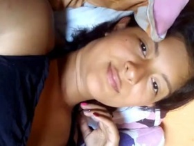 Bhabi's black belly and pussy in Indian porn video
