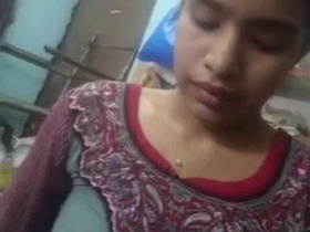 Intimate moment in the store with her lover