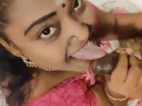 A married woman performs oral sex on her lover in a hotel room