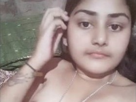 Super hot girl pleasures herself with her shaved pussy