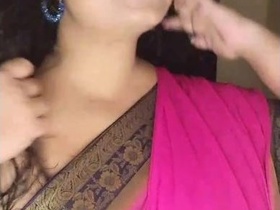 Fat Indian bhabhi goes braless in front of camera