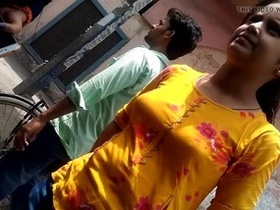 Tamil teen with perky tits gets naughty