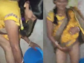 Auntys' cleaning ritual after sex with a pee fetish