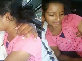 Desi Indian girl gives oral sex in car