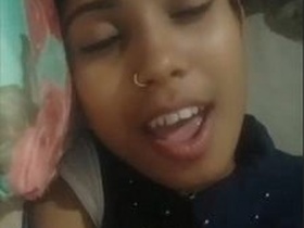 Adorable Indian girl proudly displaying her ample bosom