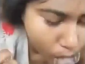 Girl gives a blowjob through a door