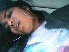Desi girlfriend enjoys car ride in parking lot