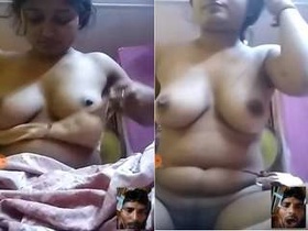 Desi girl flaunts her boobs and pussy in video call